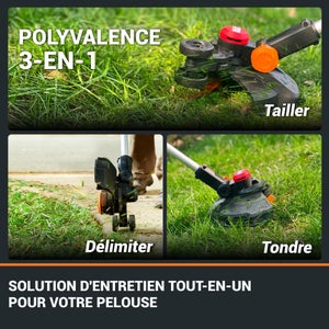 Coupe-bordures sur batterie WORX Wg173e 20 V, l.33 cm
