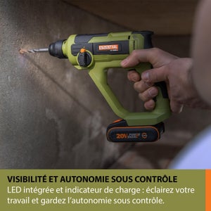 Marteau perforateur sans fil ESSENTIAL ES383 20 V 1 batteries