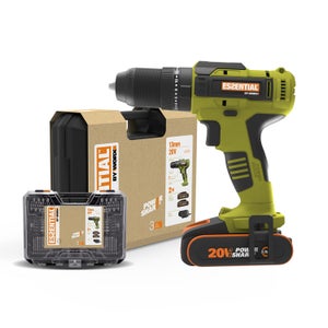 Perceuse à percussion sans fil ESSENTIAL 20 V 2 Ah, 2 batteries ES376.1