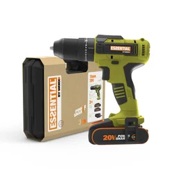 Perceuse a percussion 20 V ESSENTIAL Es376, 50 Nm + 2 batteries 2Ah