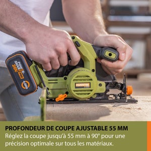 Scie circulaire circulaire sans fil ESSENTIAL ES535, 1 batterie