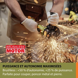 Meuleuse sans fil brushless 125 mm ESSENTIAL Es805 20 V