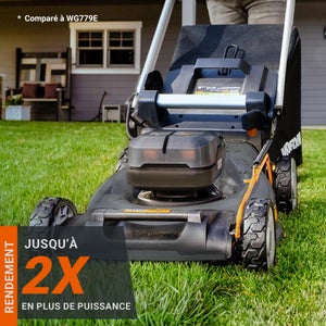 Tondeuse sur batterie WORX Wg749e.2 40 V, l.46 cm