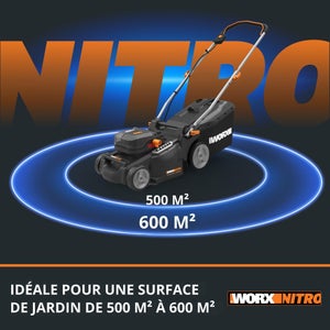 Tondeuse sur batterie WORX Wg737e.1 20 V, l.37 cm
