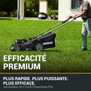Tondeuse sur batterie WORX Wg737e.1 20 V, l.37 cm