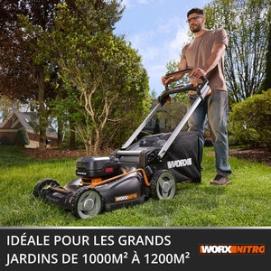 Tondeuse sur batterie WORX Wg760e.1 40 V, l.51 cm