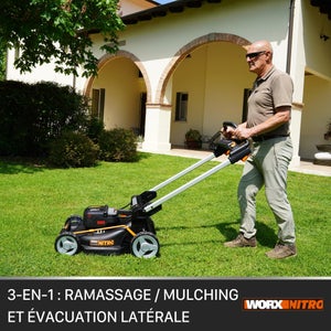 Tondeuse sur batterie WORX Wg760e.1 40 V, l.51 cm