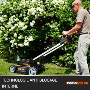 Tondeuse sur batterie WORX Wg760e.1 40 V, l.51 cm