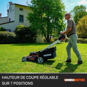 Tondeuse sur batterie WORX Wg760e.1 40 V, l.51 cm