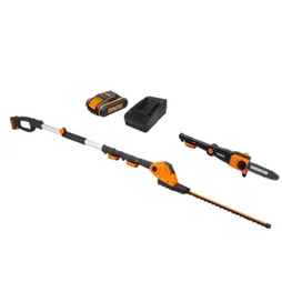 Taille-haies sur perche + elagueuse WORX 20V 2 AH WG908E.1