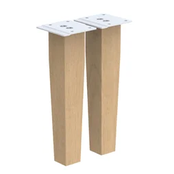 Lot de 2 pieds de meubles bois carre INSPIRE verni x l.4 cm