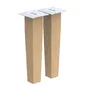 Lot de 2 pieds de meubles bois carre INSPIRE verni x l.4 cm