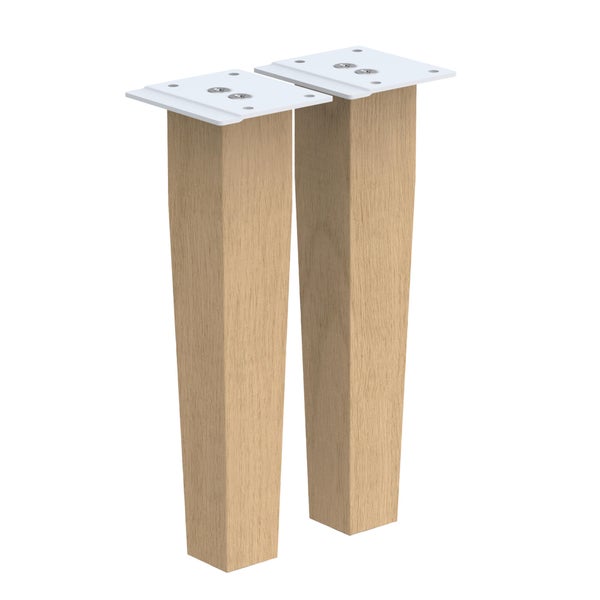 Lot de 2 pieds de meubles bois carre INSPIRE verni x l.4 cm
