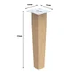 Lot de 2 pieds de meubles bois carre INSPIRE verni x l.4 cm