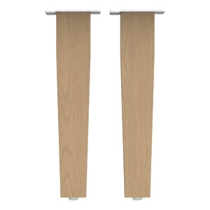 Lot de 2 pieds de meubles bois carre INSPIRE verni x l.4 cm