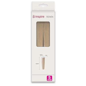 Lot de 2 pieds de meubles bois carre INSPIRE verni x l.4 cm