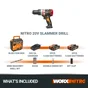 Perceuse à percussion 20 V WORX Wx354.5, 60 Nm + 2 batteries 4Ah