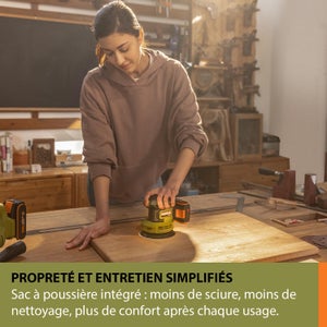 Ponceuse orbitale sans fil ESSENTIAL Es825 20 V 2 Ah