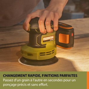Ponceuse orbitale sans fil ESSENTIAL Es825 20 V 2 Ah
