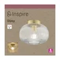 Plafonnier Dipsy E27 D25 verre laiton INSPIRE