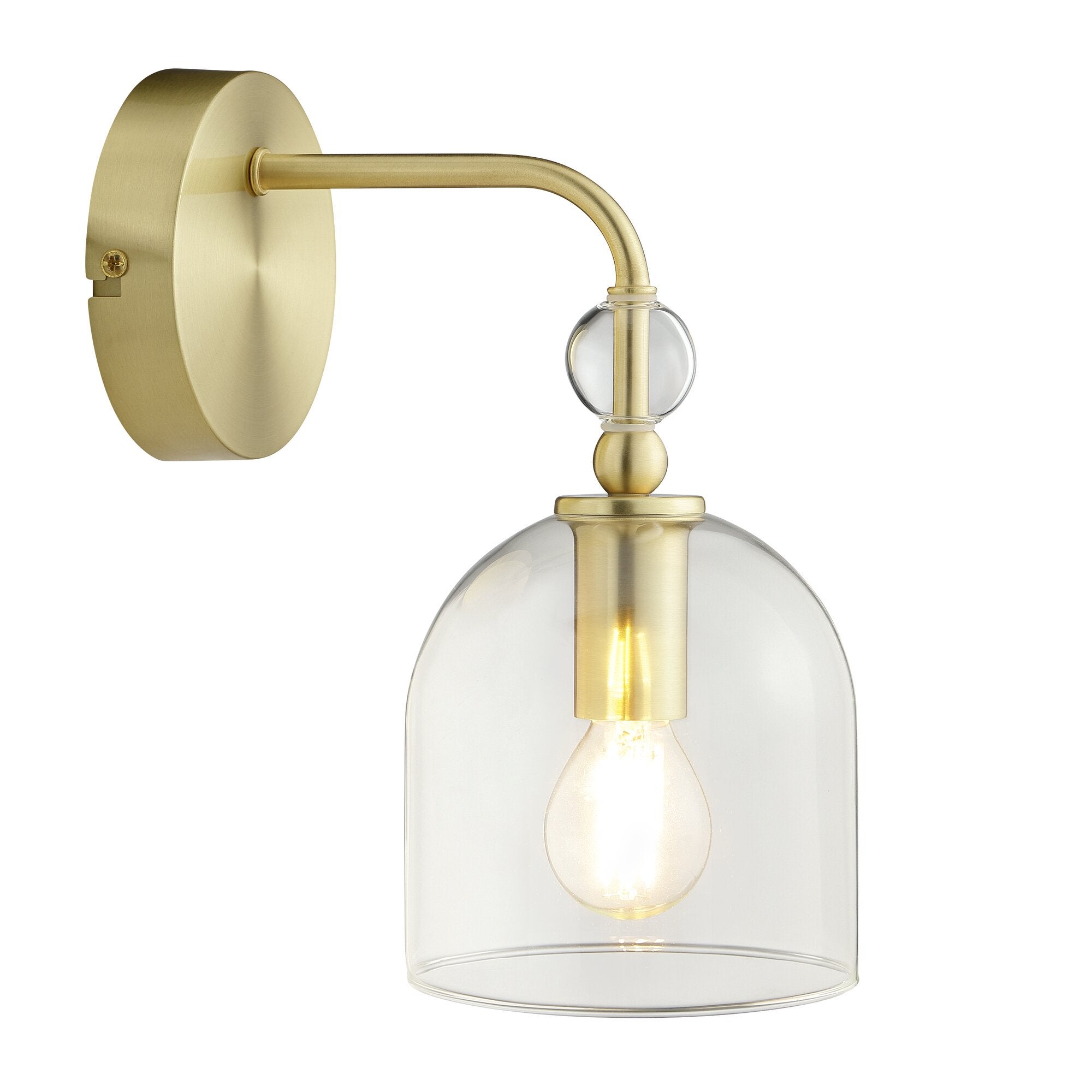 Applique Lipsia E14 h24 laiton/verre transparent INSPIRE