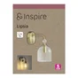 Applique Lipsia E14 h24 laiton/verre transparent INSPIRE