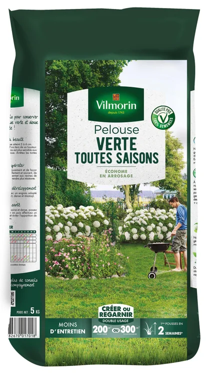 Gazon universel ensoleillé VILMORIN 5.000 kg, 200 m²