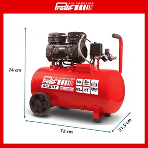 Compresseur 50L 2CV 8 bars sans huile SIL750 PRODIF