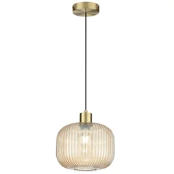 Suspension Dipsy E27 D25 laiton/verre ambre INSPIRE