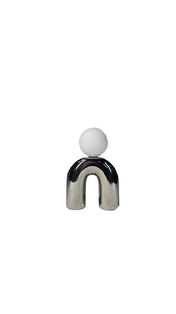 Lampe Pop u, céramique, chromé,  G9