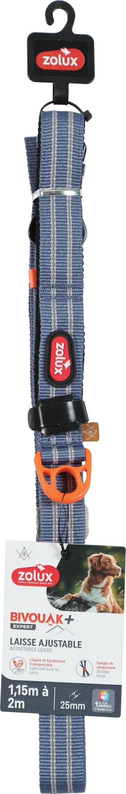 Laisse chien regla 1,15-2m bivouak ZOLUX bleu