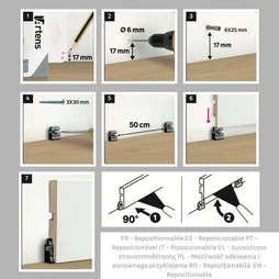 Clips  pour A plinthes blanc / plaque
