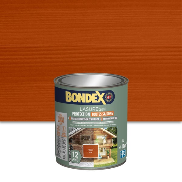 Lasure BONDEX 12 ans teck satiné 1L