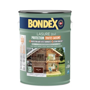 Lasure BONDEX 12 ans chêne moyen satiné 5L