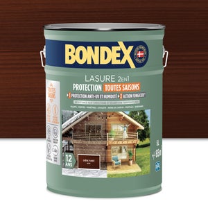 Lasure BONDEX 12 ans chêne fonçé satiné 5L