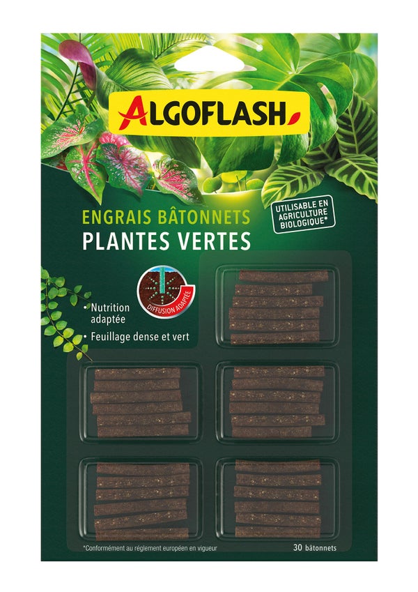 Engrais plantes vertes, 30 bâtonnets