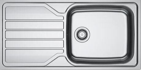 Evier à encastrer, 1 bac avec égouttoir inox et résine Loki 2 gris