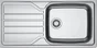 Evier à encastrer, 1 bac avec égouttoir inox et résine Loki 2 gris
