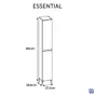 Colonne 2p l.27.3 x H.180 x P.28.6 cm blanc mat Essential