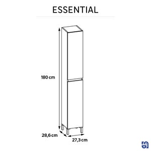 Colonne 2p l.27.3 x H.180 x P.28.6 cm blanc mat Essential
