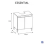 Meuble sous-lavabo l.60.5 x H.65 x P.40 cm blanc mat Essential