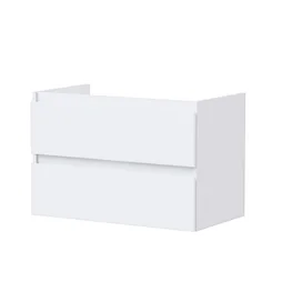 Meuble de salle de bains simple vasque, 2t L.80cm x H.53cm x P.45cm blanc mat Es