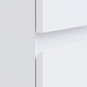 Meuble de salle de bains simple vasque, 2t L.80cm x H.53cm x P.45cm blanc mat Es