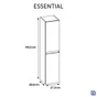 Colonne 1p l.27.3 x H.119.5 x P.28.6 cm blanc mat Essential