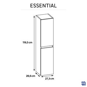 Colonne 1p l.27.3 x H.119.5 x P.28.6 cm blanc mat Essential