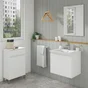 Meuble de salle de bains simple vasque, 2p L.60cm x H.53cm x P.45cm blanc mat Es