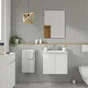 Meuble de salle de bains simple vasque, 2p L.60cm x H.53cm x P.45cm blanc mat Es