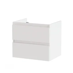 Meuble de salle de bains simple vasque, 2t L.60cm x H.53cm x P.45cm blanc mat Es