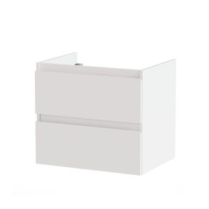 Meuble de salle de bains simple vasque, 2t L.60cm x H.53cm x P.45cm blanc mat Es
