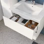 Meuble de salle de bains simple vasque, 2t L.60cm x H.53cm x P.45cm blanc mat Es